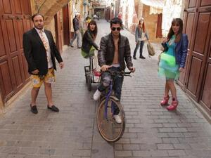 During the shooting of the video in Saida (Photo: Al-Akhbar)
