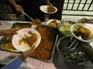 Ramadan feasts often contain food a'plenty, and food wastage can be as much a problem at some of the Iftar feasts - 
particularly those in restaurants and dinner parties, as weddings are prone to surplus food all the year round.