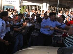 المواجهة بين الشرطة والمواطنين الفلسطينيين 