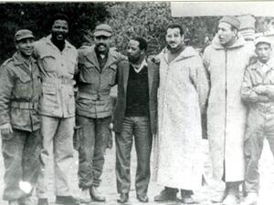 Mandela, pictured second from left, received his fist military training in Algeria with rebels from the National Liberation Front (Courtesy of Pretoria News Library) Mandela, pictured second from left, received his fist military training in Algeria with rebels from the National Liberation Front (Courtesy of Pretoria News Library)