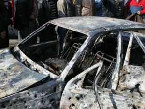 Syria is blasted for playing with fire: Syria scenes yesterday of carnage and pointing fingers resembled those of Beirut when car bombings were the norm amid any number of agendas and suspects. Is Al Qaeda being used here as a political scare-crow? Syria is blasted for playing with fire: Syria scenes yesterday of carnage and pointing fingers resembled those of Beirut when car bombings were the norm amid any number of agendas and suspects. Is Al Qaeda being used here as a political scare-crow?