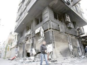 دمار في احدى المبان الحكومية 