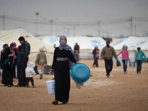 Syrian refugees in Jordan's Zaatari Camp. 