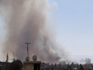 دخان متصاعد في تلبيسة بحمص اثر قصف للجيش النظامي