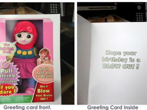 The card shows a Muslim girl in a hijab