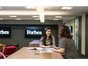 NU-Q junior, Oma Seddiq, is completing a 10-week residency with Forbes magazine in the U.S.
