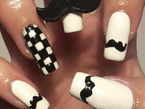 رسومات مناكير الشوارب مستوحاة من شهر موفمبر 