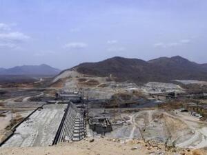 منظر عام لموقع تشييد سد النهضة في اثيوبيا
