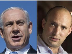 وزير الأمن في الحكومة الإسرائيلية نفتالي بينيت (يسار) ورئيس الوزراء بنيامين نتانياهو