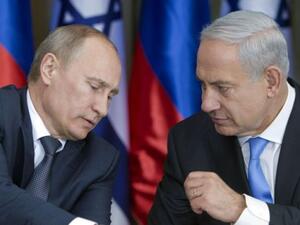 Russian President Vladimir Putin (right) meets with Israeli Prime Minister Benjamin Netanyahu at the Novo-Ogaryovo residence, outside Moscow, on September 21, 2015. (AFP/File)