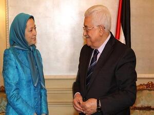 الرئيس الفلسطيني عباس والمعارضة الإيرانية البارزة مريم رجوي