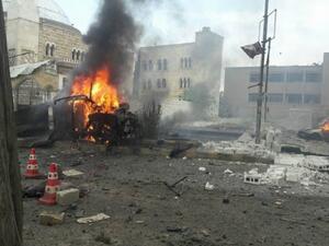  انفجار سيارة مفخخة وسط مدينة عفرين بريف حلب الشمالي الغربي