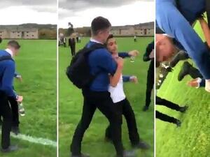 طلاب بريطانيون يعتدون على اللاجىء السوري جمال