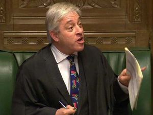 جون بيركاو الرئيس المحافظ لمجلس العموم البريطاني