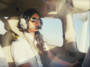Juju Alrashed in the pilot seat, her dream come true 