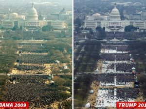 صور جوية لحفل تنصيب أوباما 2009 وحفل تنصيب ترامب 2017
