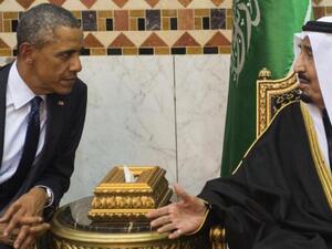 Saudi King Salman meets with US President Barack Obama at the Erga Palace in Riyadh on Jan. 27, 2015. (AFP/Saul Loeb) Saudi King Salman meets with US President Barack Obama at the Erga Palace in Riyadh on Jan. 27, 2015. (AFP/Saul Loeb)