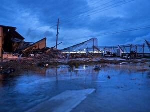 Damage is seen in the aftermath of Hurricane Harvey in Katy, Texas, on August 26, 2017. (AFP)