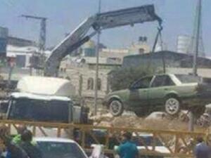 نقطة للقوات الإسرائيلية توجد على مسافة 500 متر فقط، من مكان الرافعة الفلسطينية 