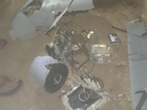  طائرة الاستطلاع للجيش سقطت نتيجة عطل فني واصطدامها باشرطة الكهرباء