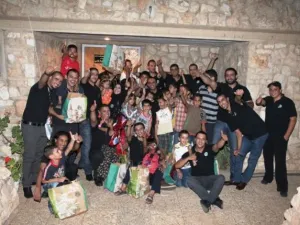 Starbucks employees with the SOS children