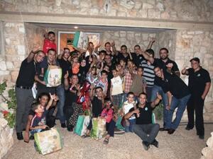 Starbucks employees with the SOS children