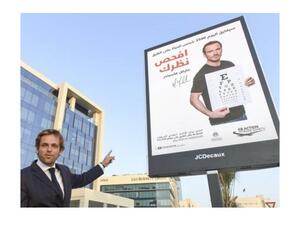 Martin Sabbagh, CEO, Middle East, JCDecaux, demonstrates the newly-installed digital displays in Dubai. 