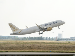 The aircraft is the first of the 29 A320neo Family aircraft ordered during the 2016 Bahrain International Airshow. 