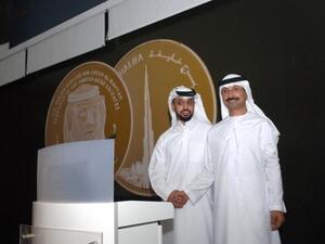 أحمد بن سليّم، الرئيس التنفيذي الأول لمركز دبي للسلع المتعددة خلال الكشف عن عملة خليفة الذهبية ذات وزن خمس أونصات