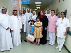 The delegation, including Salem Al Shamsi, Head of Government Relations, Maryam Al Shorafa, Head of Ladies Banking, and Abdul Aziz Al Ali, Relationship Manager – Government Business Relationship, handed out gifts to young patients currently being cared for at the hospital