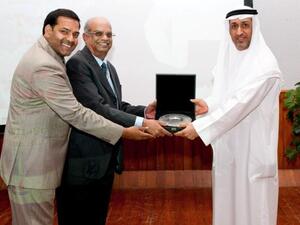 Al Benali, EQUATE Vice-President for Technical Services being recognized by Tamil Nadu Engineers Forum