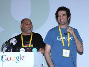 Ammar Ibrahim demonstrating Google products during the G|Jordan press conference