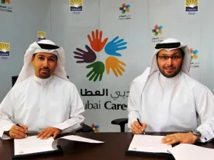 Arif Amiri, CEO of Emaar Retail and Tariq Al Gurg, CEO of Dubai Cares