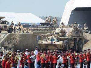 Aircraft, helicopters, stunt bikers and winged skydivers among the highlights of IDEX stunning opening ceremony