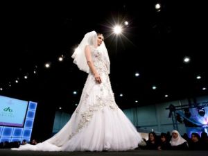 Splendid gown at the Bride Show Abu Dhabi