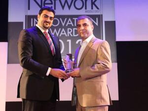 Sufian Dweik, Brocade’s Regional Manager - Middle East and North Africa (R) accepting the award