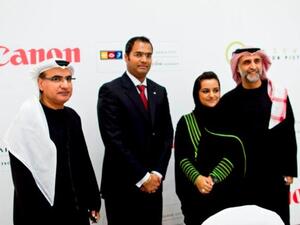 Canon executives with UAE filmmaker Nayla Al Khaja
