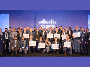 The Cisco UAE Partner Summit 2016 award winners with senior executives from Cisco