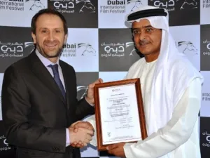 DIFF Chairman Abdulhamid Juma and Brian Baxter, Service Delivery Manager UAE for Lloyd’s Register Quality Assurance