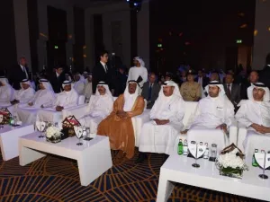 ضاحي خلفان تميم وسلطان بن سليم وأحمد محبوب خلال احتفال جمارك دبي باليوم العالمي للملكية الفكرية