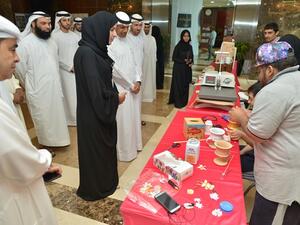 Ahmed Mahboob Musabih at the opening of the exhibition