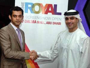 Rashid Doleh, Executive Director, Dalma Mall and Fazal Ameen, Chief Executive Officer, CineRoyal Cinemas at the opening of the UAE capital city’s largest cineplex