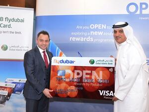 Dr. Adnan Chilwan, Group CEO of DIB & Ghaith Al Ghaith, CEO of Flydubai, launching the new Co-Branded Credit Card