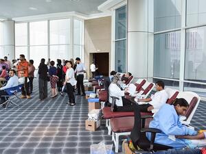 Nearly 100 units of blood were collected as part of the blood donation drive. 
