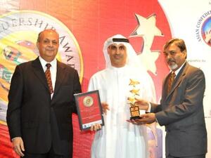 Khalid Hadi, Director of Brand and Corporate Communications of ENOC receives the Asia Leadership Award for ‘Best Corporate Social Responsibility Practice’ from the organizers