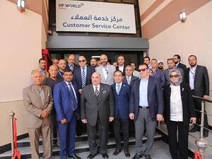 Admiral Mafouz Taha, Vice Chairman SC Zone, and Xi Manding, Managing Director of Cosco Egypt During the opening ceremony.