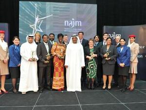 His Highness Sheikh Ahmed bin Saeed Al Maktoum, Chairman and Chief Executive, Emirates airline and Group presents this year’s winners with their Najm Chairman’s Award