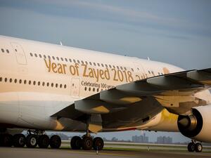 Emirates flight EK 205 carrying the special livery landed in John F Kennedy International Airport in New York.
