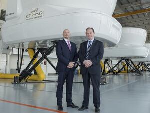 Captain Paolo La Cava, Director Etihad Aviation Training with Chris Youlten, Managing Director Etihad Airport Services.