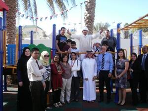 Sameera Salem, ADC Director, and Dr. Sven Rohte, Daman CCO with ADC students